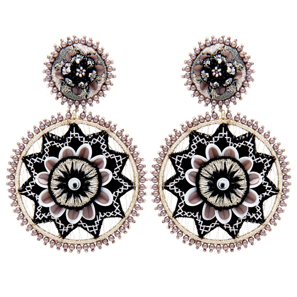 Jacey Black and White Earrings
